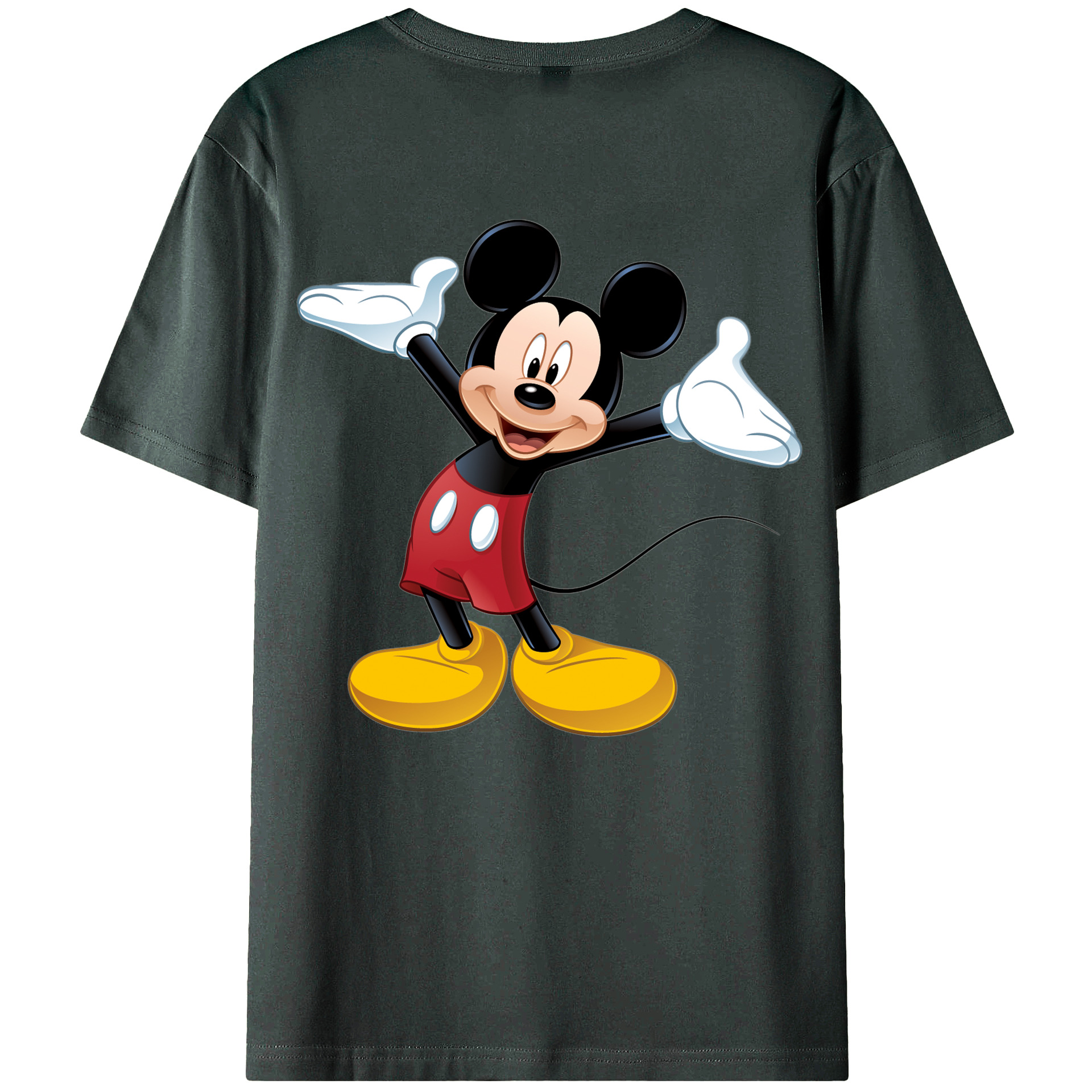 （画像用） ミッキーマウス Mickey Mouse 綿100％ メンズ半袖Tシャツ（バックプリント） 通気性